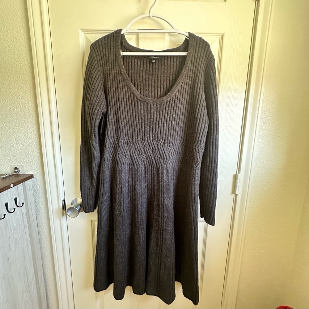 Dark gray sweater dress lane Bryant